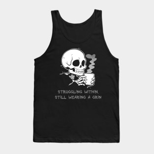 Funny Skeleton Lazy Costume Goth Men Women Funny Halloween Tank Top